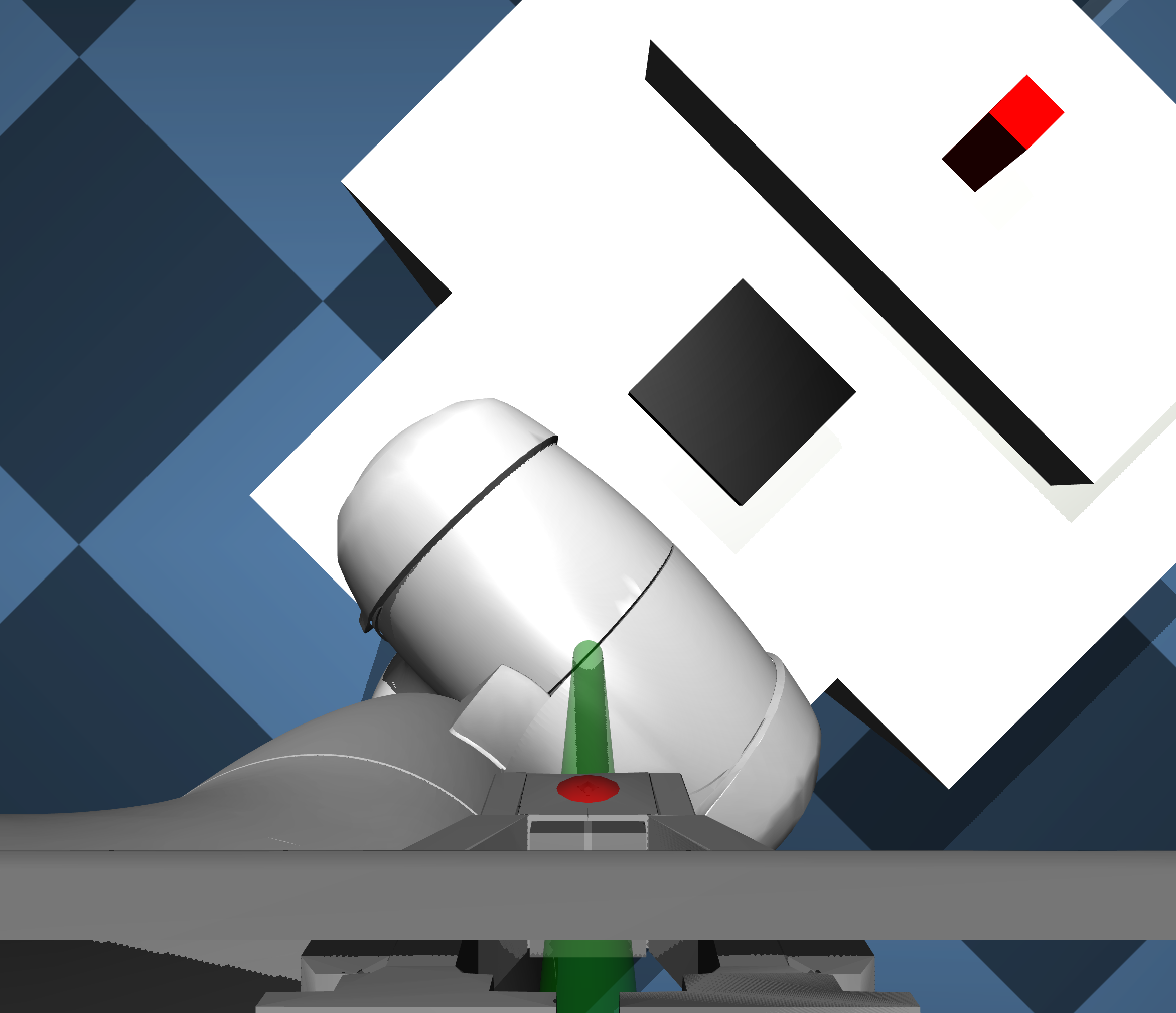 Franka robot arm in a MuJoCo simulation performing a vision-language-action manipulation task